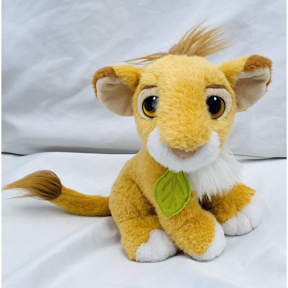 10” Disney Authentic The Lion King Plush Stuffed Animal Squeeze & Purrs Simba - Picture 1 of 4